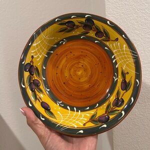 Certified International Hand-Painted Ceramic Bowl with Olive Design